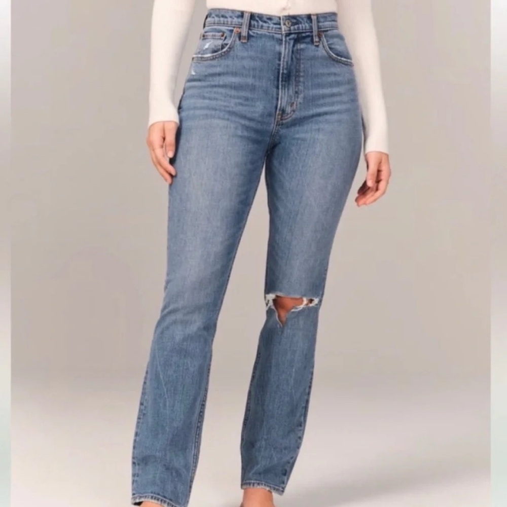 Abercrombie 90s Slim Straight Ultra High-Rise Jeans